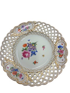 Míšeň - Dekorativní nástolec na ovoce z míšeňského porcelánu