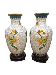 Dvě vázičky cloisonne