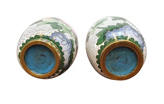 Dvě vázičky cloisonne