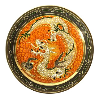 Čínský porcelán- oranžová sada s drakem