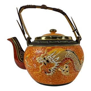 Čínský porcelán- oranžová sada s drakem