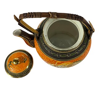 Čínský porcelán- oranžová sada s drakem