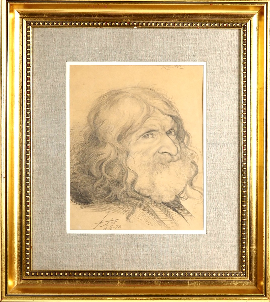 Mikoláš Aleš (1852 - 1913) - Portrét starce