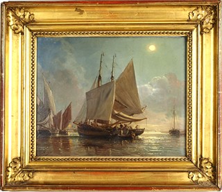 Charles Louis Mozin (1806 - 1862) - Plachetnice na moři