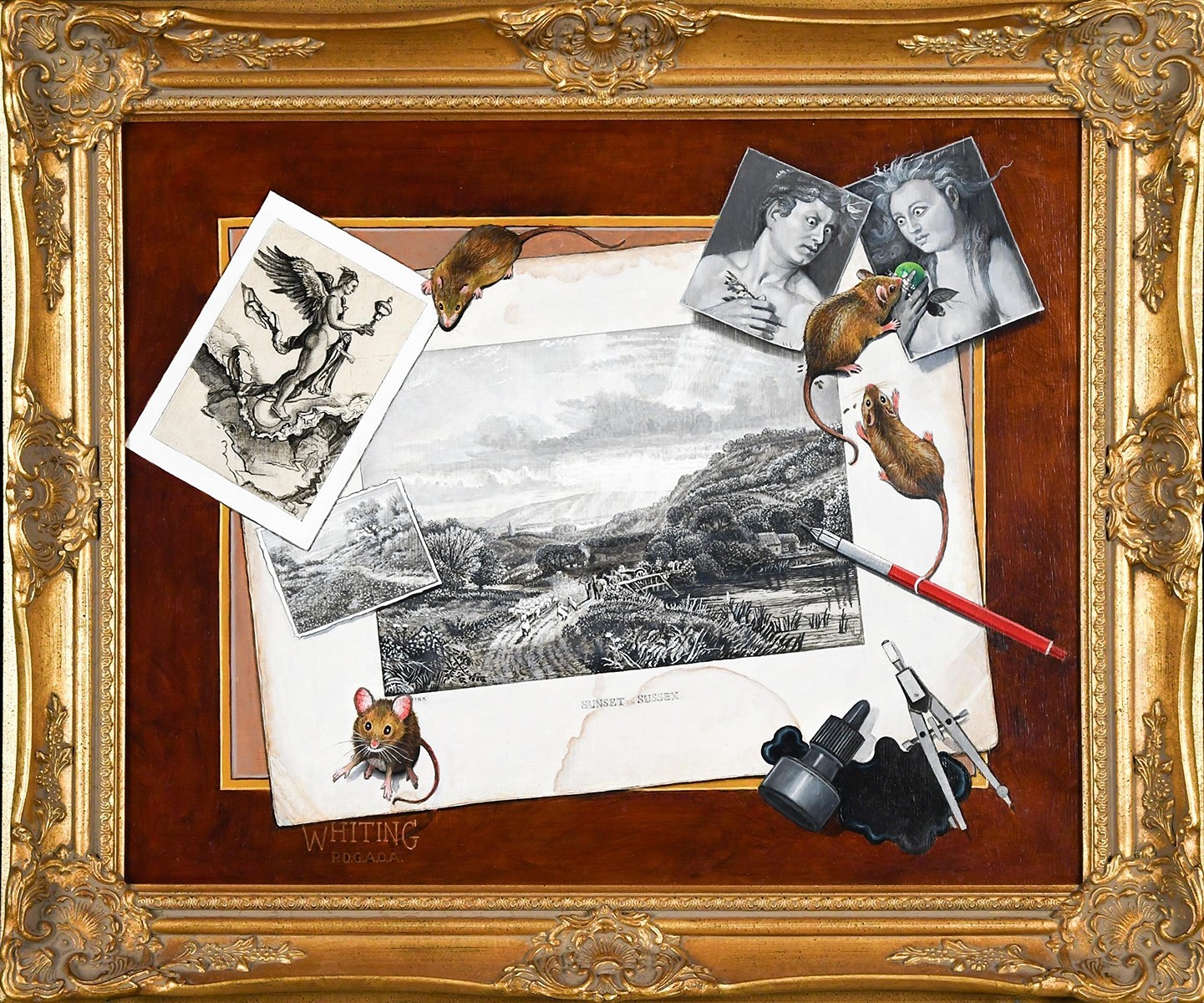 ROBERT WHITING TROMPE L'OEIL - Mimořádný kompletně ručně malovaný hyperrealismus