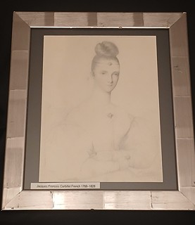Jacques Francois Carbillet (1766 – 1828) Podepsaný francouzský ženský portrét z 18. století, jemny grafit na papíře