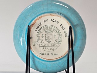 Keramický talíř LONGWAY, francouzský fotbalista Art Deco, Ligue Du Nord Est