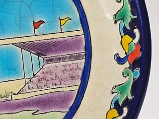 Keramický talíř LONGWAY, francouzský fotbalista Art Deco, Ligue Du Nord Est
