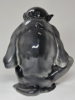 Art deco porcelánová socha opice, Goebel, Německo, 1935