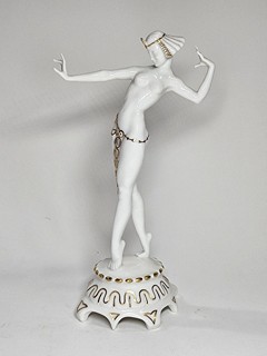 Nádherna porcelánová tanečnice Hutschenreuther Selb z Bavorska, Art Deco 1930 Nemecko