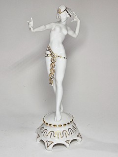 Nádherna porcelánová tanečnice Hutschenreuther Selb z Bavorska, Art Deco 1930 Nemecko