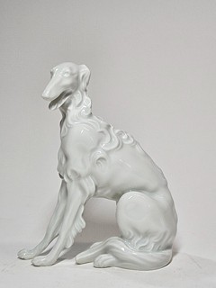 Postava barzoja Rok 1930 Rozměr 16,5 cm Materiál porcelan