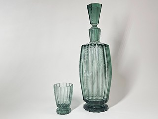 Art Deco elegantni sklenena souprava Cechy 30 leta 20 stoleti