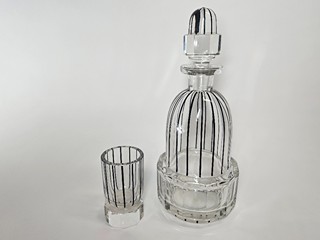 Extrémně velka Art Deco likerova souprava Cechy 30 leta 20 stoleti