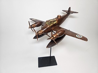 Dřevěný model anglického letounu Bristol 156 Beaufighter ze 30. let 20. století