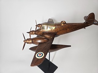 Dřevěný model anglického letounu Bristol 156 Beaufighter ze 30. let 20. století
