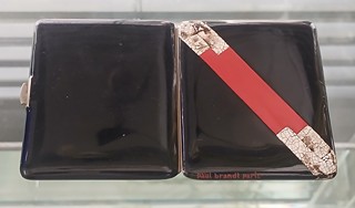 PAUL EMILE BRANDT / Vzácné Francouzské Art Deco Pouzdro na Cigarety Paul Emile Brandt Paris Smaltované a Lakované
