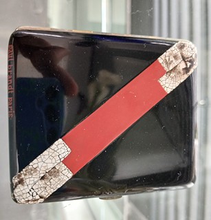 PAUL EMILE BRANDT / Vzácné Francouzské Art Deco Pouzdro na Cigarety Paul Emile Brandt Paris Smaltované a Lakované