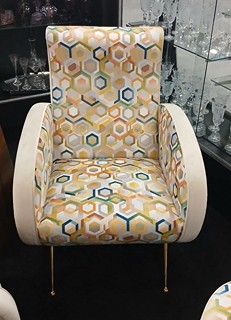 Extravagantní 1960s Dvě křesla a otoman ve stylu Gio Ponti, space age, Mid Century