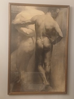 Monumentální mužský akt Akademie z konce 19. století, měří 156 cm, z Institutu Van Der Kelen v Bruselu