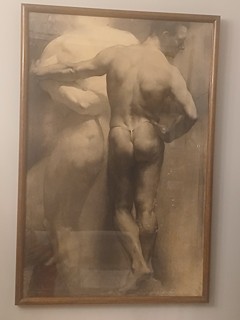 Monumentální mužský akt Akademie z konce 19. století, měří 156 cm, z Institutu Van Der Kelen v Bruselu