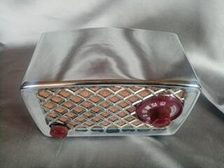 LAMPOVÉ RÁDIO SEARS & ROEBUCK - Profesionálně zrestaurované americké Art Deco KOVOVÉ LAMELOVÉ RÁDIO od SEARS & ROEBUCK