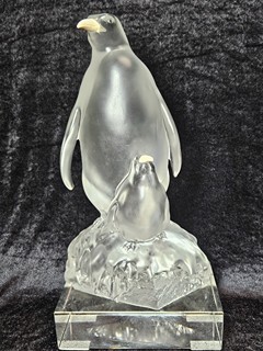 Daum Nancy - velká francouzská art deco socha tučňáka ze skla, 30. léta 20. st.