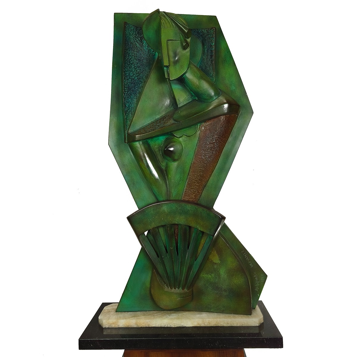 Bronzová plastika "Žena s vějířem" Archipenko