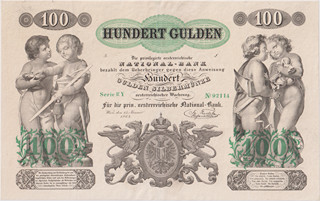 VF | 100 Gulden 1863, rare high denomination, beautiful condition - one of the nicest piece available, Pick A90