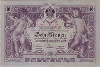 XF+ | 10 Koruna 1900, series 1334, graded by PMG 55 - About Uncirculated, a faint trace of glue, currently a so-called "TOP POP" – the highest-graded specimen globally within the entire PMG database; in beautiful condition, Pick 4, Václ RU1, Hej RU1