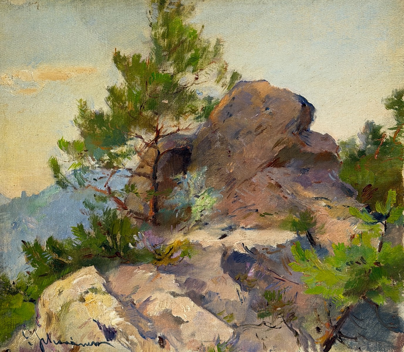 Schovánek Emil (1885–1947) - Borovice na skále