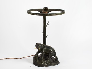 Stolní lampa cameo s bronzovou plastikou slona - Arsall