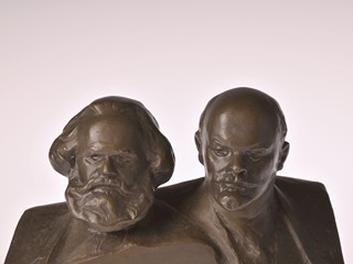 Bronzová plastika - busta Marx a Lenin