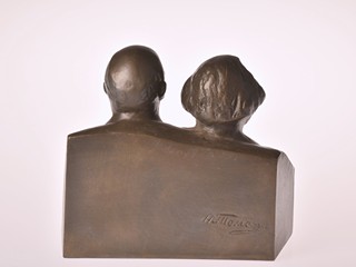 Bronzová plastika - busta Marx a Lenin