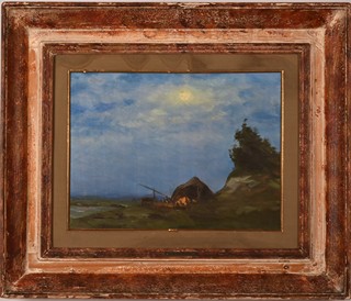 VOJTĚCH HYNEK POPELKA 1888-1961 - Cikánsky tábor za měsíčního svitu