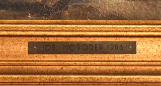 JOSEF THEODOR MORODER - LUSENBERG 1846-1939 - Děti u ohniště v tyrolské jizbě