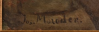 JOSEF THEODOR MORODER - LUSENBERG 1846-1939 - Děti u ohniště v tyrolské jizbě