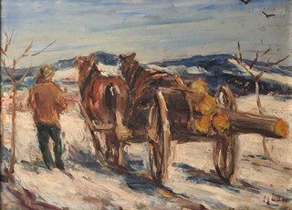 LEOPOLD MUSIL 1920-1997 - Povoz s koňmi
