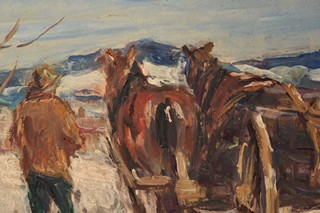 LEOPOLD MUSIL 1920-1997 - Povoz s koňmi