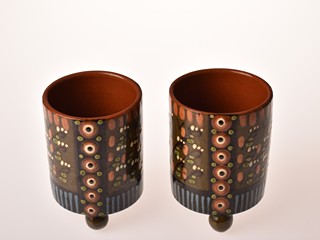 Art deco párové keramické nádobky na třech nožkách - Vranovská Ves / Znojmo ?