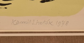 Kamil Lhoták (1912 - 1990) - Láhev Pignotu pod Troskami