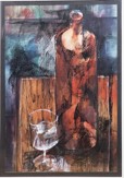Miroslav Roštínský (1927 - 2005) - Zátiší s láhví a sklenicí