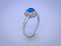 Stříbrný prsten s přírodním modrým kamenem