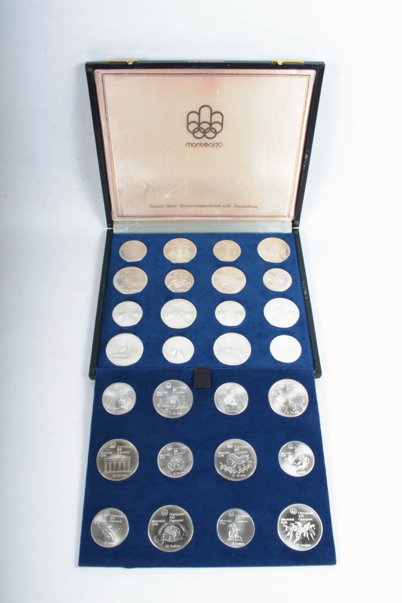 Sada 28 stříbrných mincí Olympiáda Montreal 1976