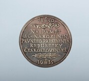 Pamětní stříbrná medaile T.G.M. 85 let, průměr 32 mm