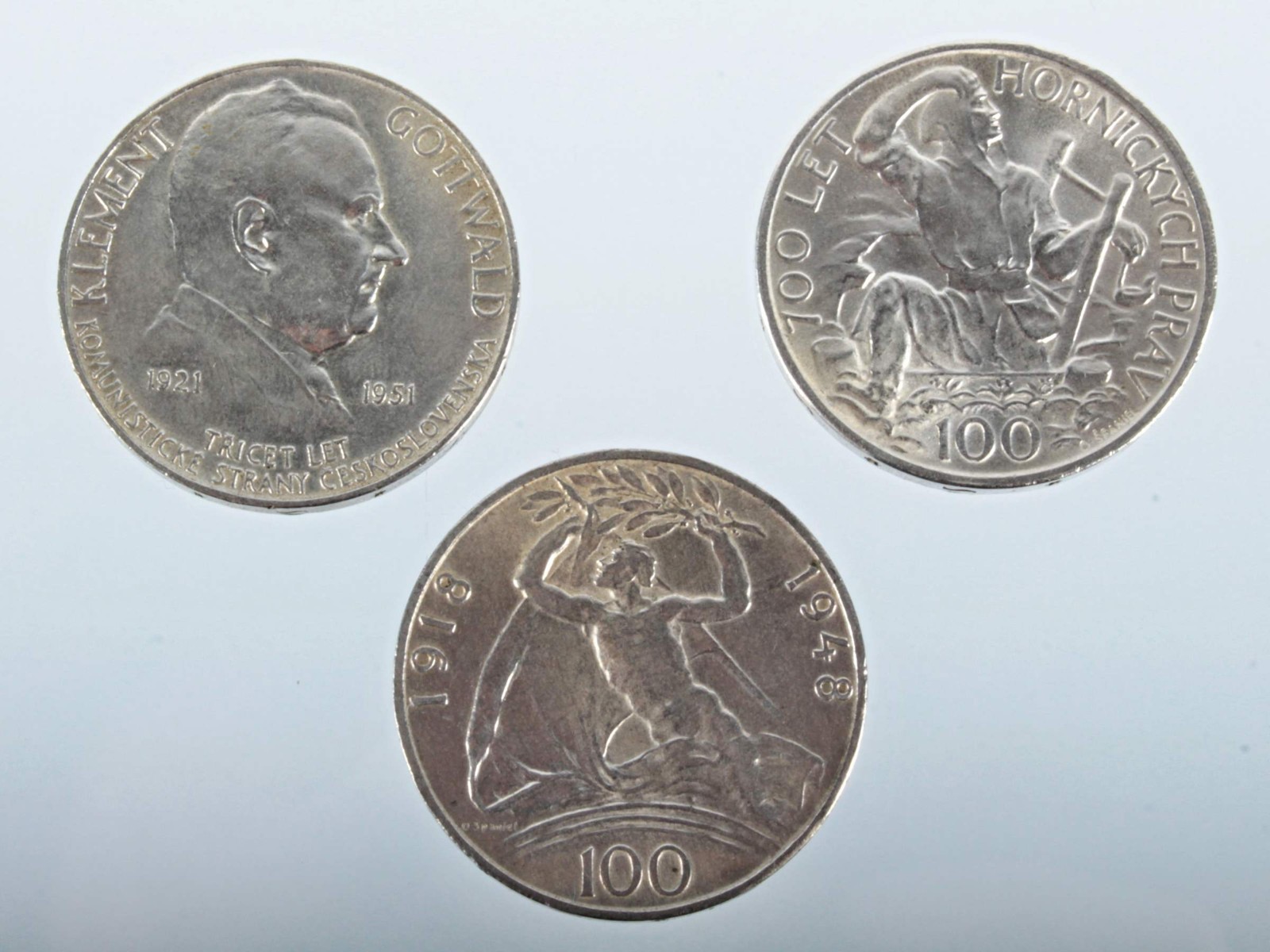 Stříbrné mince: 3 x Stokoruna
