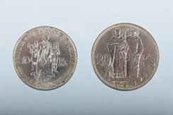 Stříbrné mince: 10 Ks 1944 a 20 Ks 1941