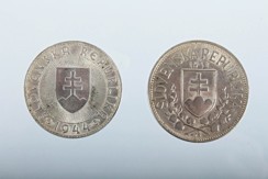 Stříbrné mince: 10 Ks 1944 a 20 Ks 1941