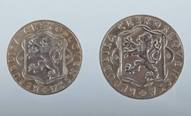 Stříbrné mince: 10 Kčs a 25 Kčs Slovenské národní povstání