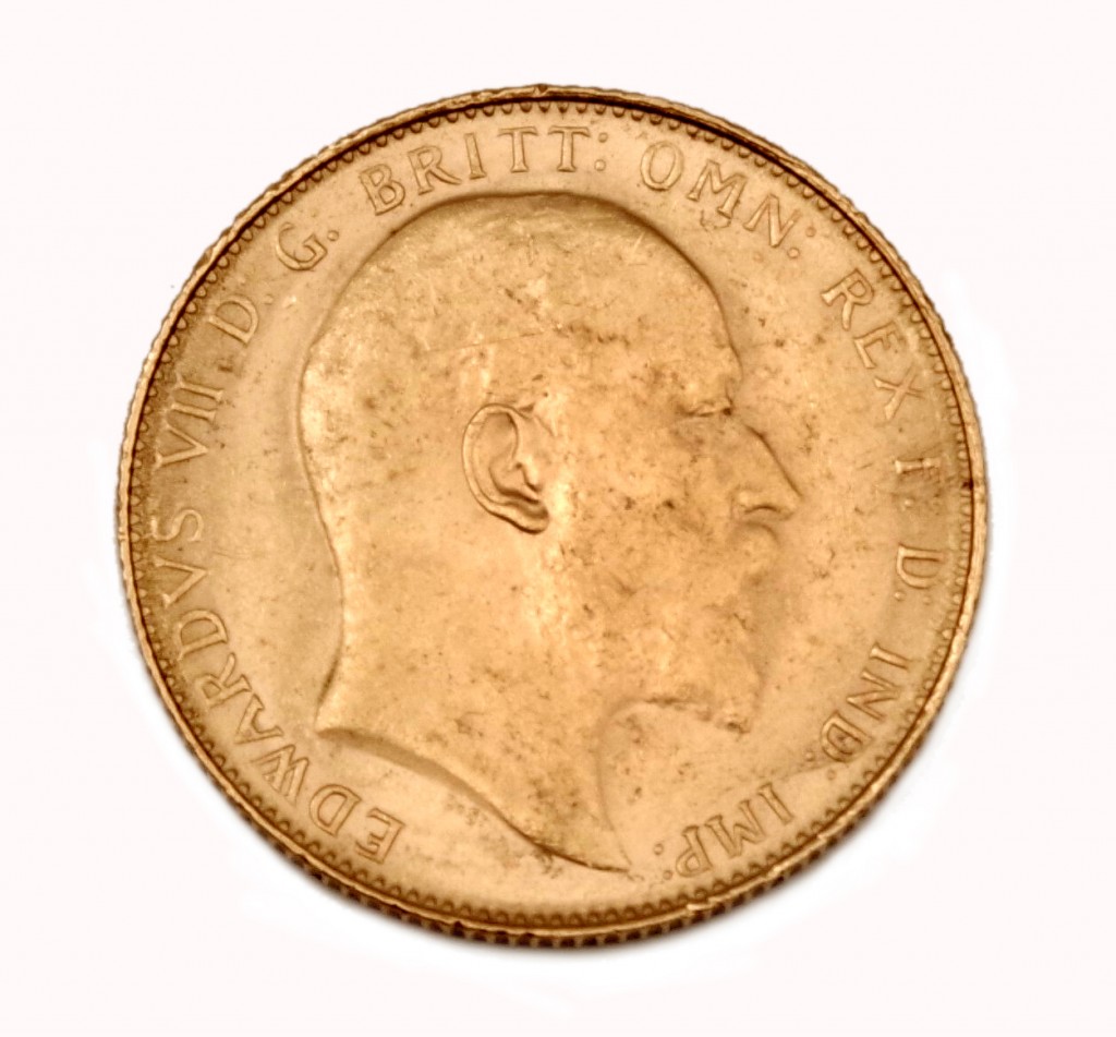 Zlatý Sovereign král  Edward VII. - Perth 1908